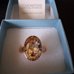Touchstone Crystal Swarovski Blush Ring NIB Size 10 Rose Gold Plating Retired